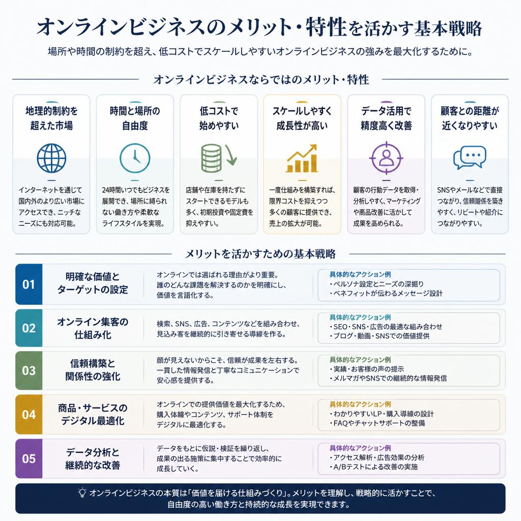オンラインビジネスの特性を活かす
