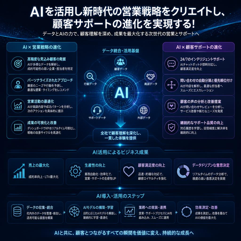 AIを活用し新時代の営業戦略をクリエイトし、顧客サポートの進化を実現する！
