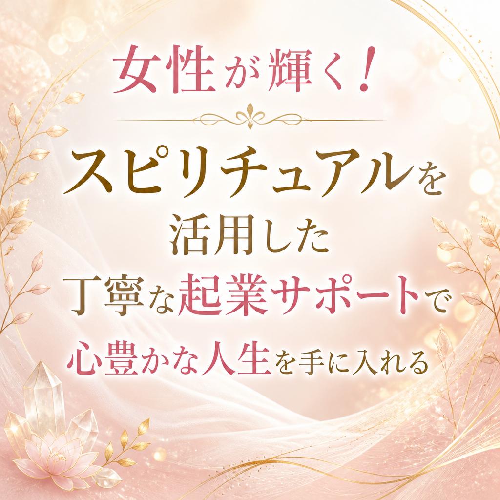 女性が輝く！スピリチュアルを活用した丁寧な起業サポートで心豊かな人生を手に入れる